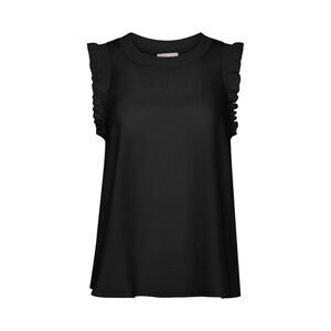 CINQ À SEPT Tous Les Jours Lenore Crewneck Sleeveless Silk Top In Black Size L